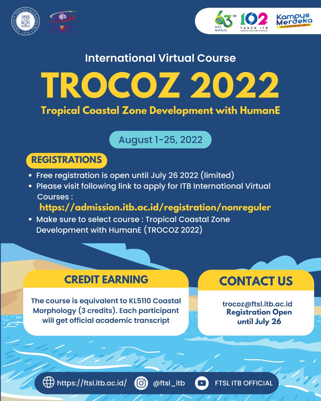 Tropical Coastal Zone Development Summer Program 2022 Fakultas Teknik